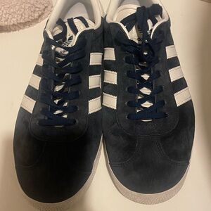 Adidas Men's Navy Blue and White Sneakers